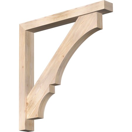 Ekena Millwork Balboa Block Smooth Bracket w/ Offset Brace, Douglas Fir, 5 1/2"W x 46"D x 46"H BKT0604X46X46BOA05SDF